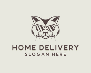 Shades Cat Hipster logo design