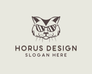 Shades Cat Hipster logo design