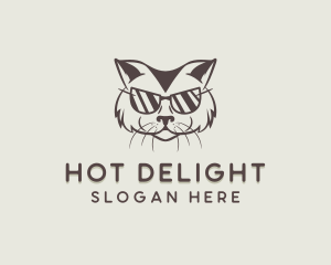 Shades Cat Hipster logo design