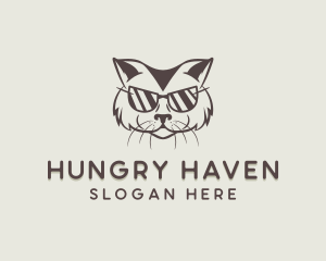 Shades Cat Hipster logo design