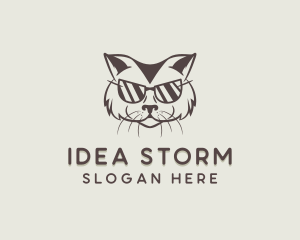 Shades Cat Hipster logo design