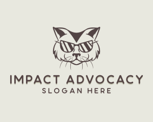 Shades Cat Hipster logo design