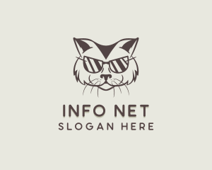 Shades Cat Hipster logo design