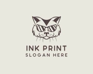 Shades Cat Hipster logo design