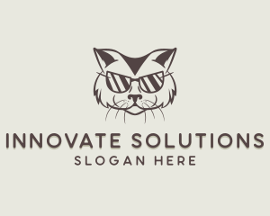 Cat - Shades Cat Hipster logo design