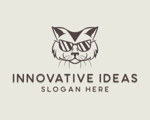 Shades Cat Hipster logo design