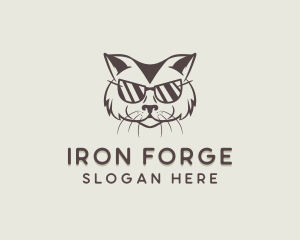 Shades Cat Hipster logo design