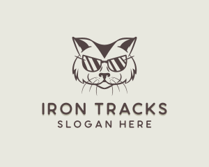 Shades Cat Hipster logo design