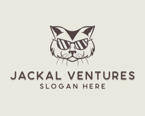 Shades Cat Hipster logo design