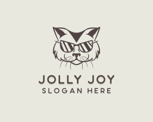 Shades Cat Hipster logo design