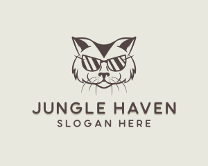 Shades Cat Hipster logo design