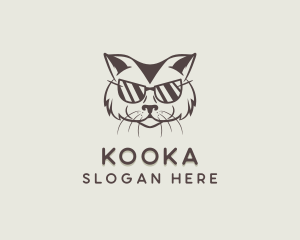 Shades Cat Hipster logo design