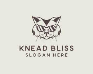 Shades Cat Hipster logo design