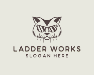 Shades Cat Hipster logo design