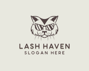 Shades Cat Hipster logo design