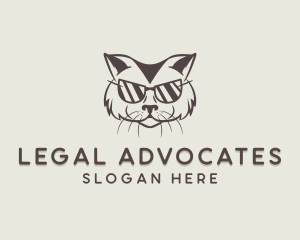 Shades Cat Hipster logo design