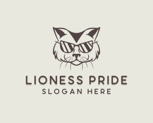 Shades Cat Hipster logo design