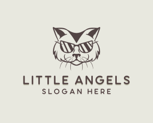 Shades Cat Hipster logo design