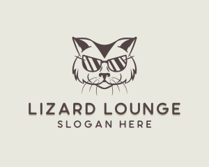 Shades Cat Hipster logo design