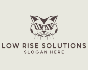 Shades Cat Hipster logo design