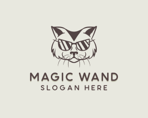 Shades Cat Hipster logo design