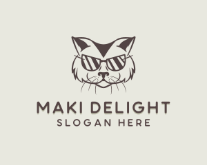 Shades Cat Hipster logo design