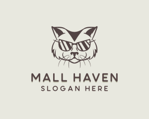 Shades Cat Hipster logo design