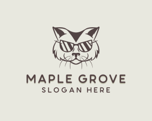 Shades Cat Hipster logo design