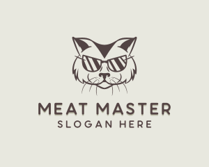 Shades Cat Hipster logo design