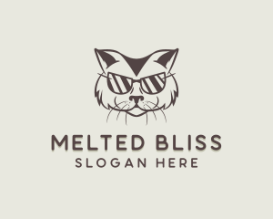 Shades Cat Hipster logo design