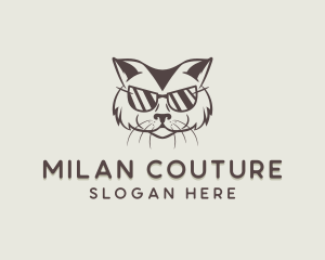 Shades Cat Hipster logo design