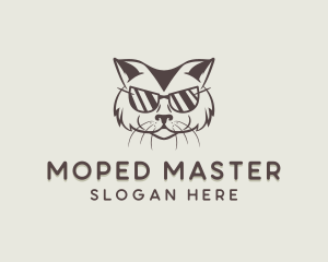 Shades Cat Hipster logo design