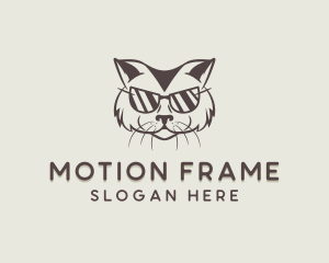 Shades Cat Hipster logo design