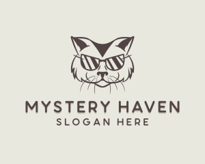 Shades Cat Hipster logo design