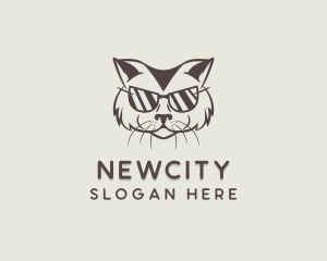 Shades Cat Hipster logo design