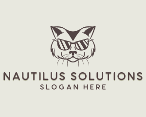 Shades Cat Hipster logo design