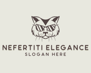 Shades Cat Hipster logo design