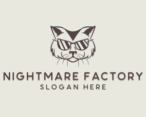 Shades Cat Hipster logo design