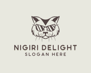 Shades Cat Hipster logo design