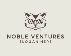 Shades Cat Hipster logo design