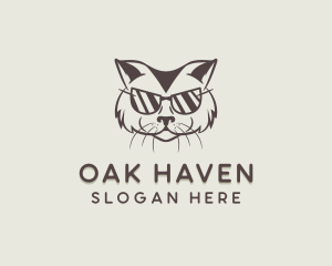 Shades Cat Hipster logo design