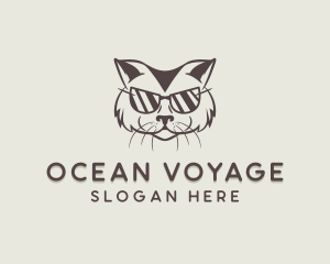 Shades Cat Hipster logo design