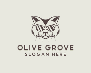 Shades Cat Hipster logo design