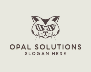 Shades Cat Hipster logo design