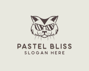 Shades Cat Hipster logo design