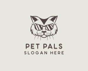 Shades Cat Hipster logo design