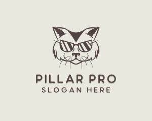 Shades Cat Hipster logo design