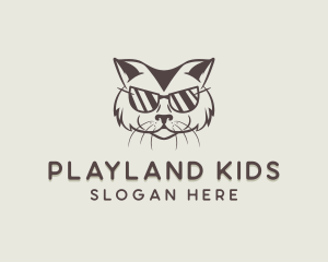 Shades Cat Hipster logo design