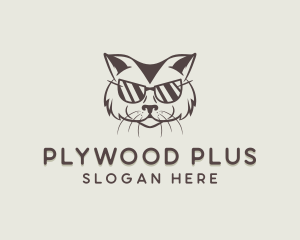 Shades Cat Hipster logo design