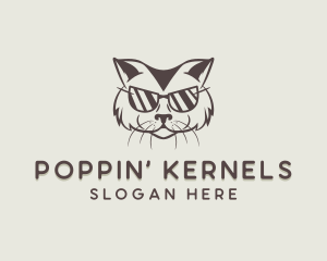 Shades Cat Hipster logo design